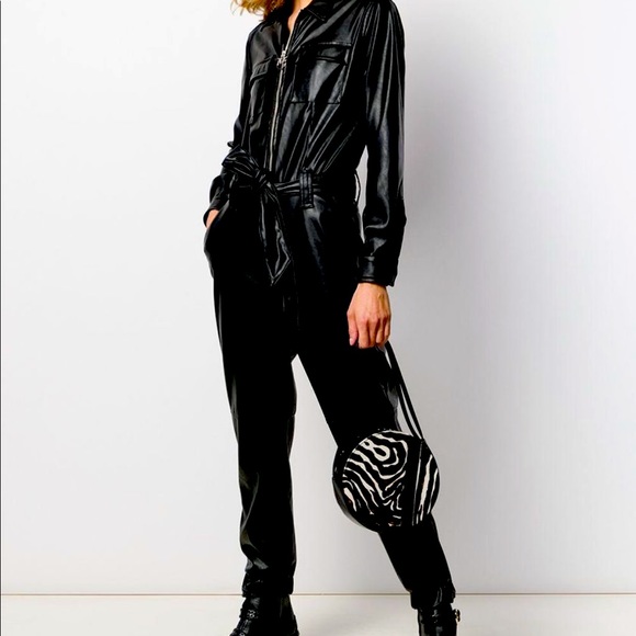 Pinko Pants & Jumpsuits New Pinko Faux Leather Jumpsuit Poshmark